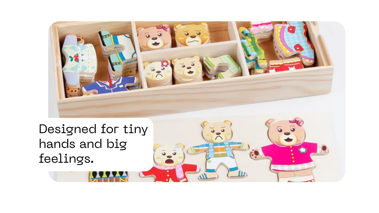 Little Bear Change Clothes Children'S Early Education Wooden Jigsaw Puzzle Dressing Game Baby Puzzle Toys for Children Gift