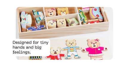 Little Bear Change Clothes Children'S Early Education Wooden Jigsaw Puzzle Dressing Game Baby Puzzle Toys for Children Gift