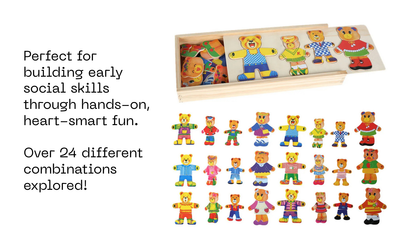 Little Bear Change Clothes Children'S Early Education Wooden Jigsaw Puzzle Dressing Game Baby Puzzle Toys for Children Gift